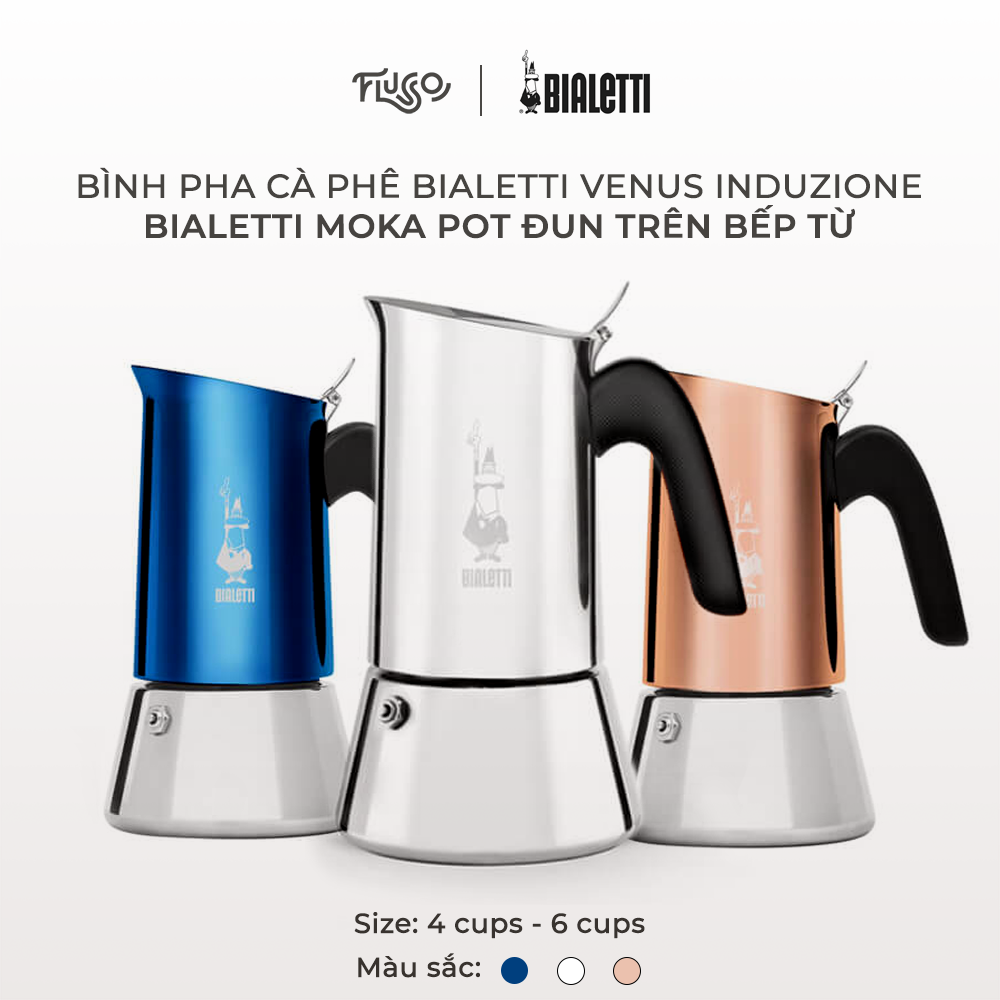 Bình Pha Cà Phê Bialetti Venus Induzione - Bialetti Moka Pot đun trên bếp từ