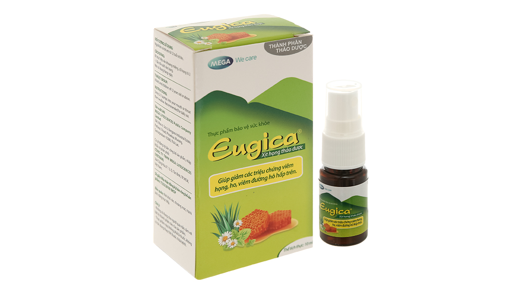 Combo 2 chai xịt họng thảo dược hỗ trợ ho viêm họng eugica