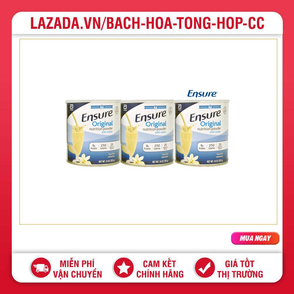 (Date 11.2025) LỐC 3 HỘP SỮA BỘT ENSURE CỦA MỸ® ORIGINAL NUTRITION POWER 397g