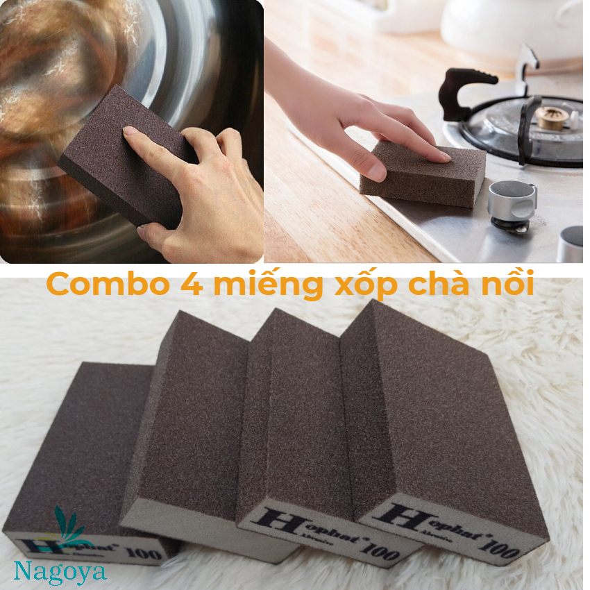 Miếng nhám xốp chà nhám, xốp chà gót chân,xoong - nồi - chà đa năng