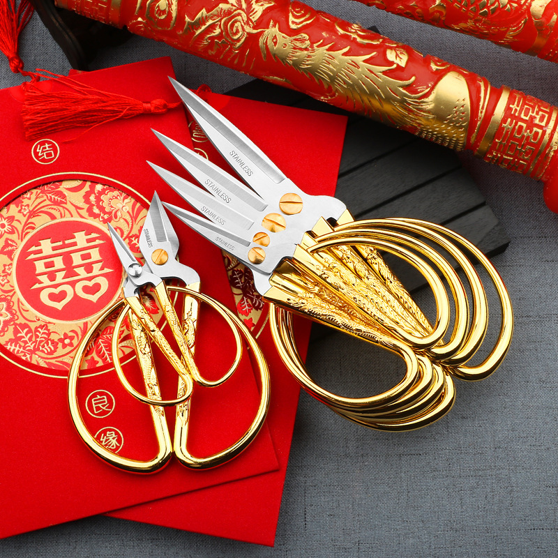 Kéo rồng phượng cán vàng cao cấp, kéo thép không rỉ long phụng, kéo cán vàng, kéo nội địa trung, sắc bén