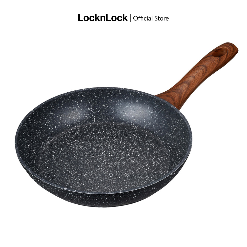 LBU1283 - Chảo nhôm chống dính LockLock BAUM Marble 28cm 1 tay cầm Dùng được bếp từ