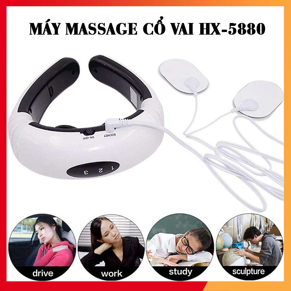 MÁY MASSAGE CỔ VAI thiết kế xung điện với rung thúc đầy lưu thông khí huyết , Máy matxa cổ vai giảm đau nhức - Máy massage cổ giảm mệt mỏi cằng thẳng.