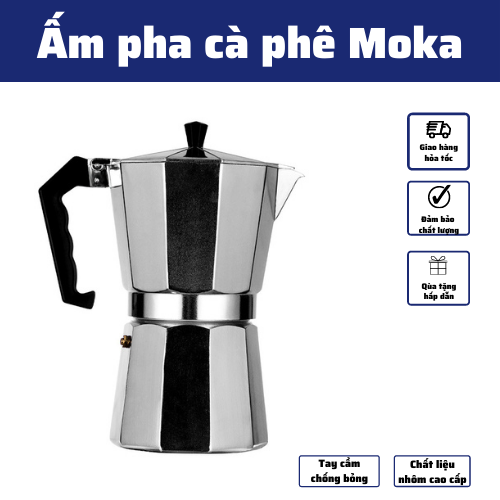 Bình pha cà phê Ấm pha cà phê nguyên chất Moka chất liệu cao cấp thiết kế thông minh hiện đại được ưa chuộng pha cà phê chỉ 3 phút - Big Dream Store