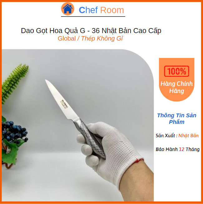 Dao nhật bản gọt hoa quả 36 thép nguyên khối cao cấp cromova 18 không gỉ