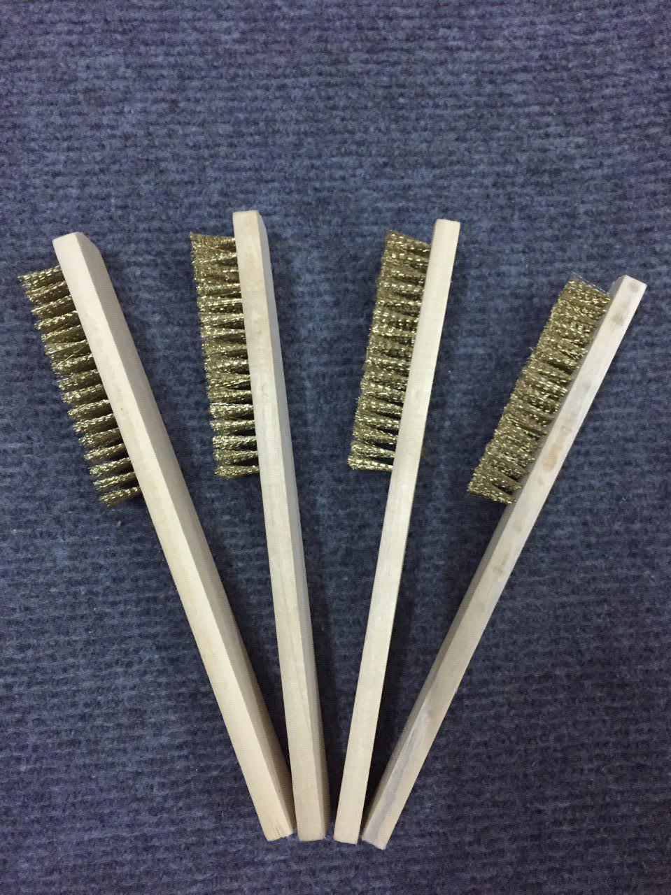 Bàn Chải Đồng Đánh Rỉ 200mm 6x16 Hàng Dây Mạ Đồng