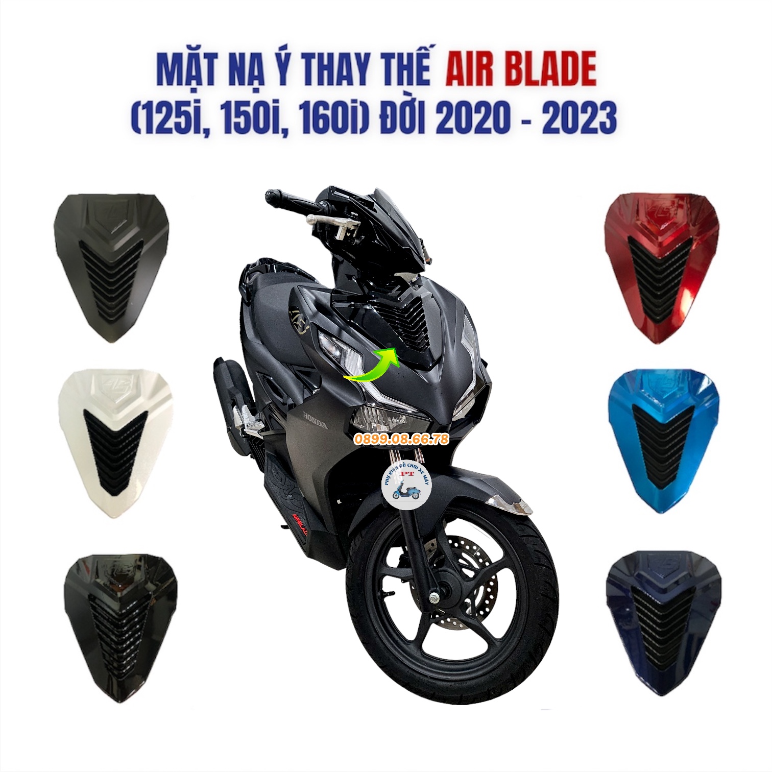 Mặt nạ xe AirBlade (AB) 125 / 150 / 160 đời 2020, 2021, 2022, 2023 - Loại Ý thay thế