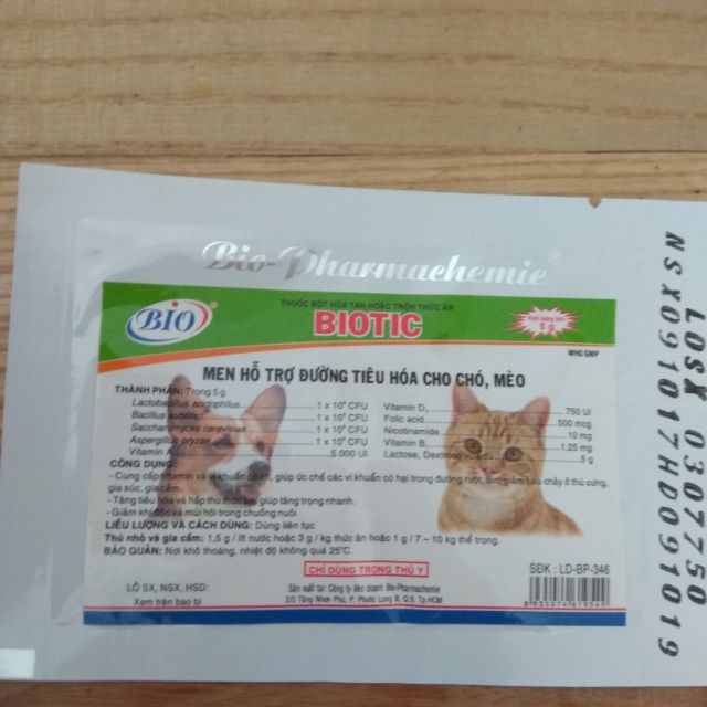 Men tiêu hoá biotic dành cho cún mèo