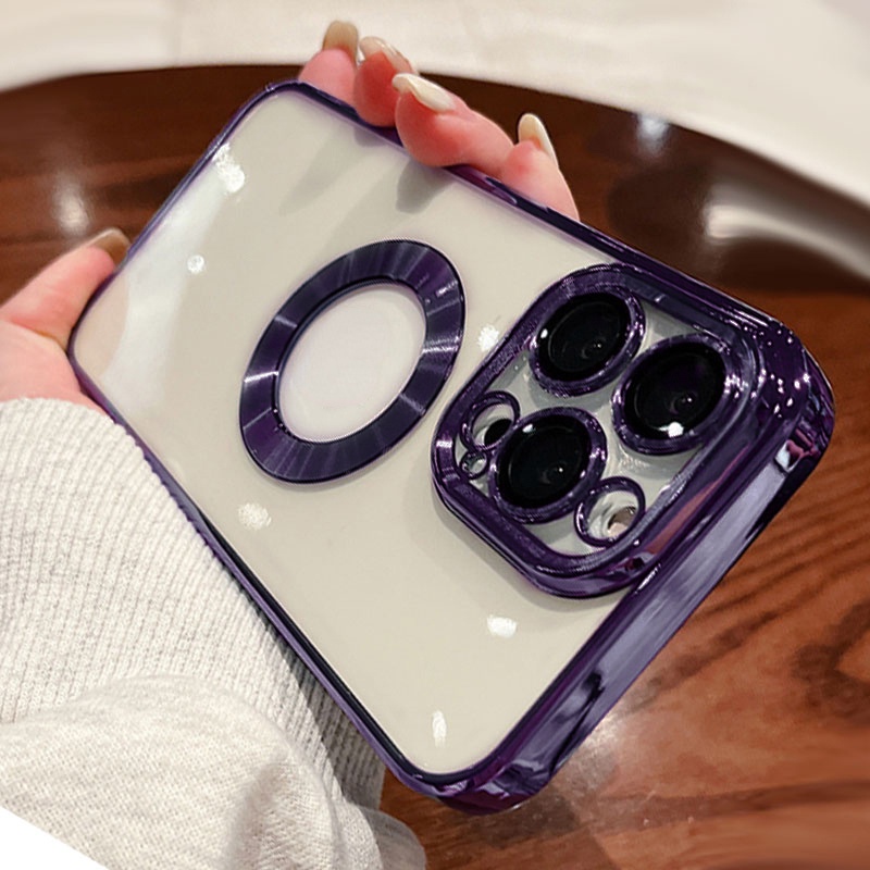 VẬN CHUYỂN NHANH - ốp lưng điẹn thoại TPU Mềm điện trọng màu tím đậm mới cho iPhone 15 14 13 12 11 Pro max xs xr