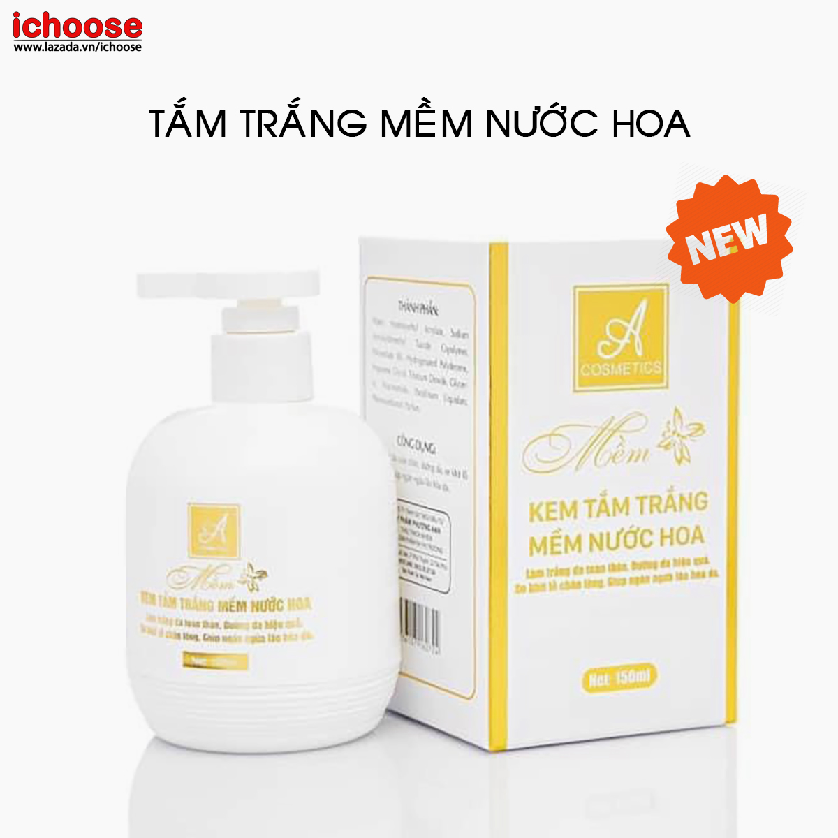 Kem tắm trắng mềm nước hoa Acosmetics giúp dưỡng trắng da toàn thân