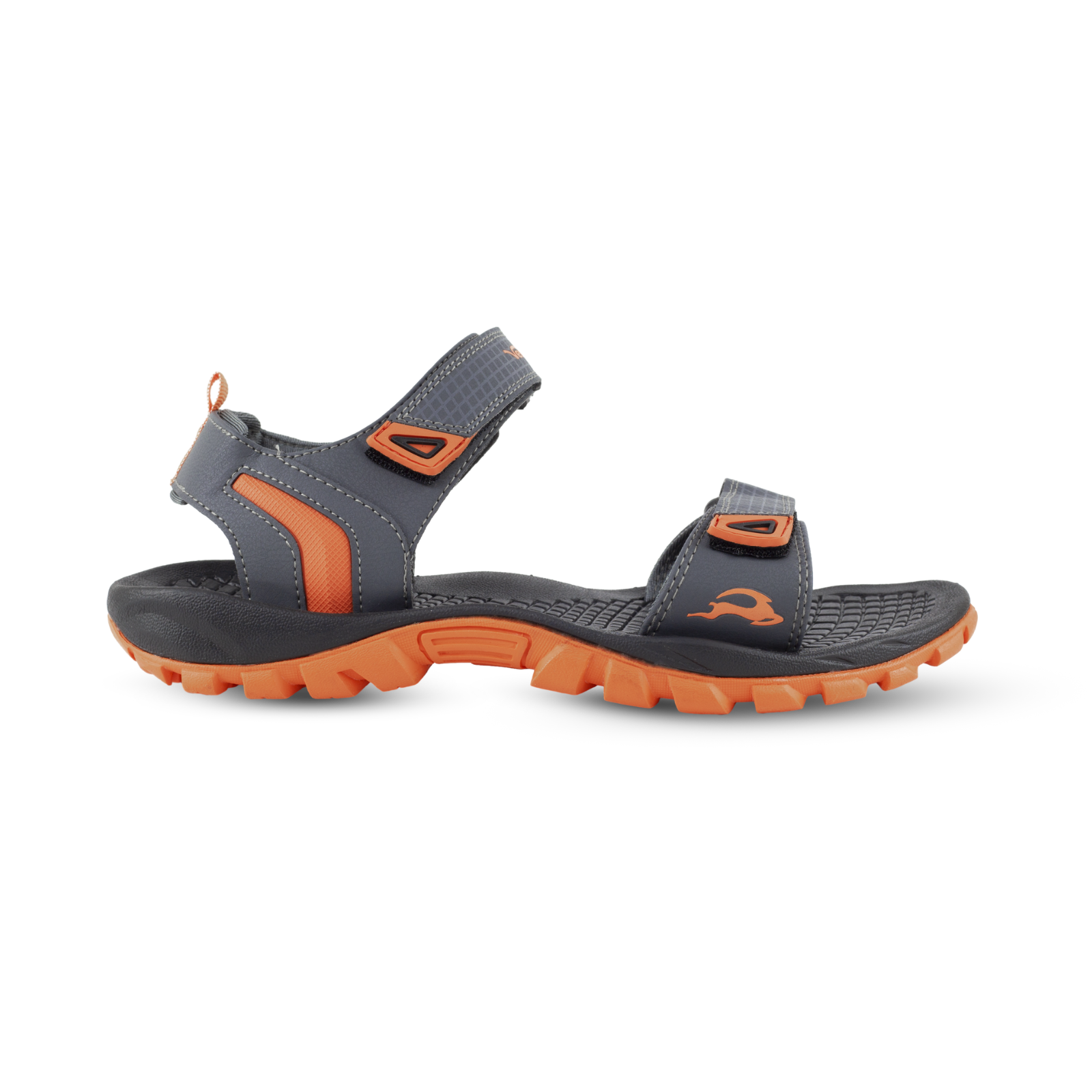 Sandal nam chính hãng hiệu Vento 2 quai ngang NV8601BO màu xám phối cam có big size 44 size 45