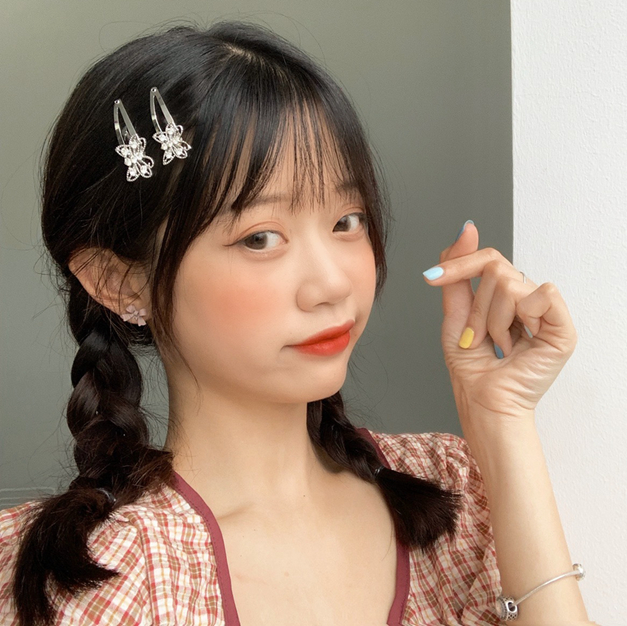 Kẹp tóc bướm Butterfly màu bạc xinh xắn HOT TREND
