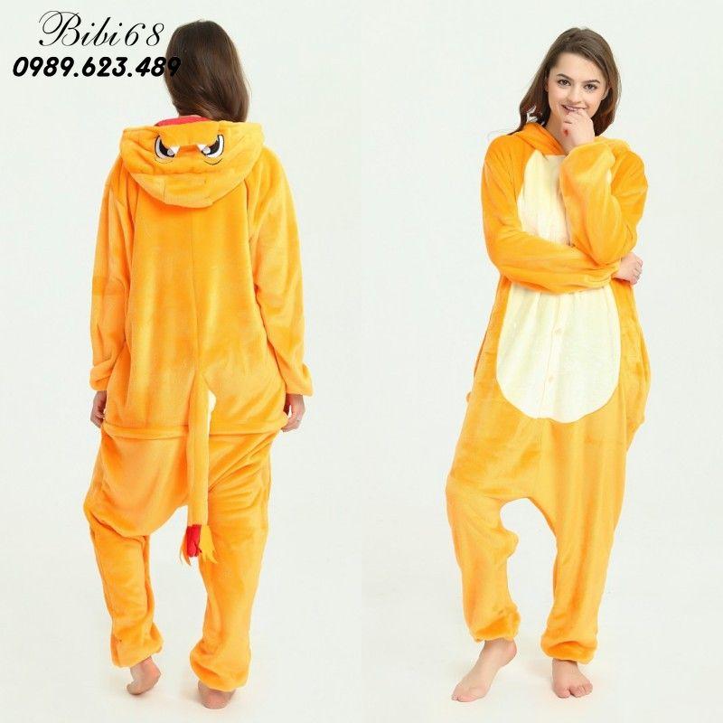 Bộ đồ ngủ hình thú vịt vàng liền thân Pijama Động Vật Hoạt Hình Cosplay nhiều màu đón giáng sinh HOT độc và lạ decoshop68 1946