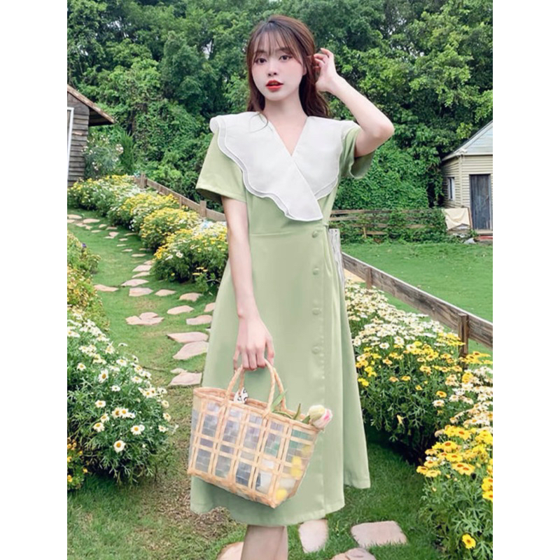 ĐẦM CỔ BÈO, FORM DÀI (có ảnh thật) MS169