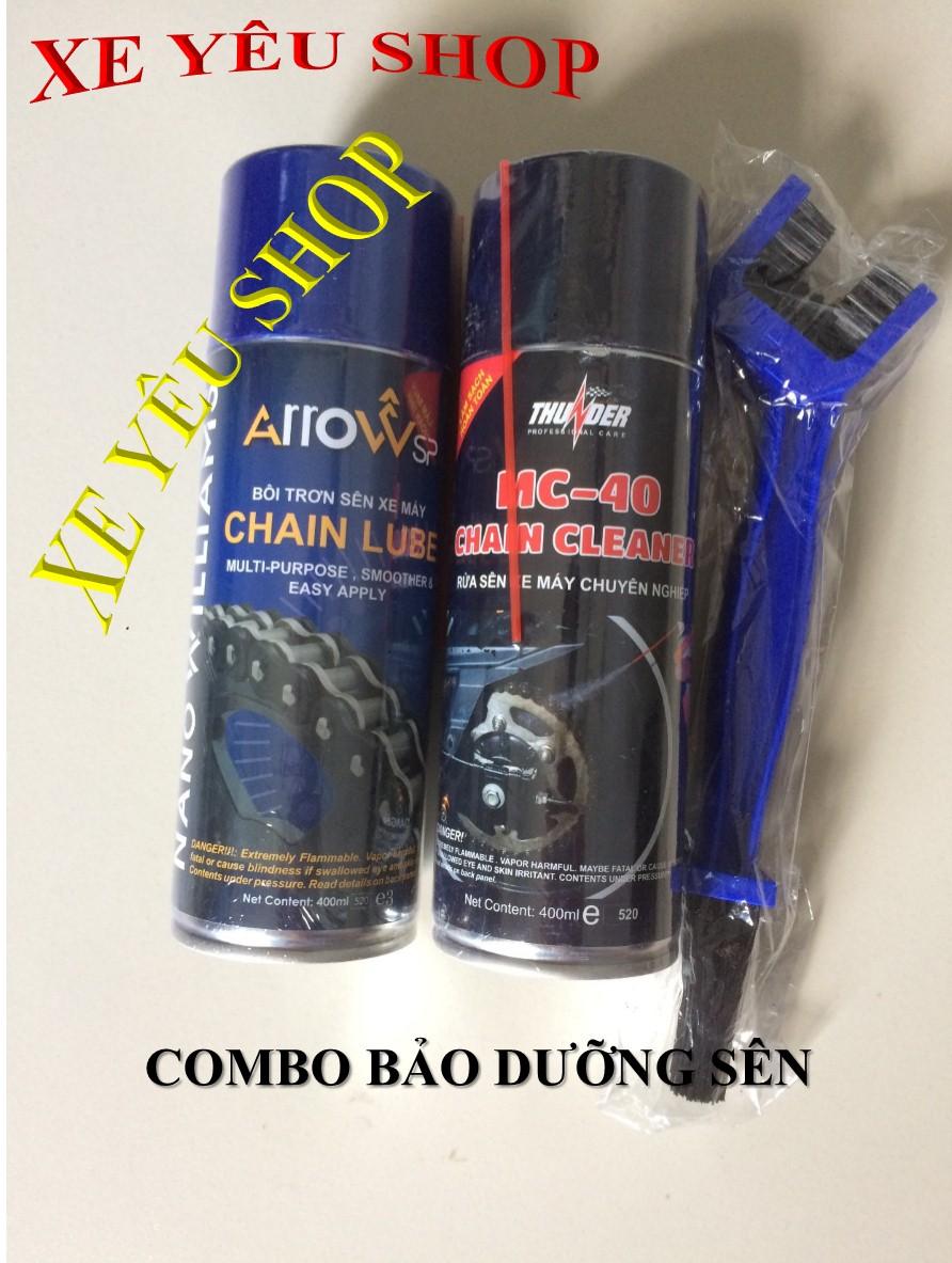 Combo chai bôi trơn sên chai vệ sinh sên thunder 400ml bàn chải 3d cao cấp