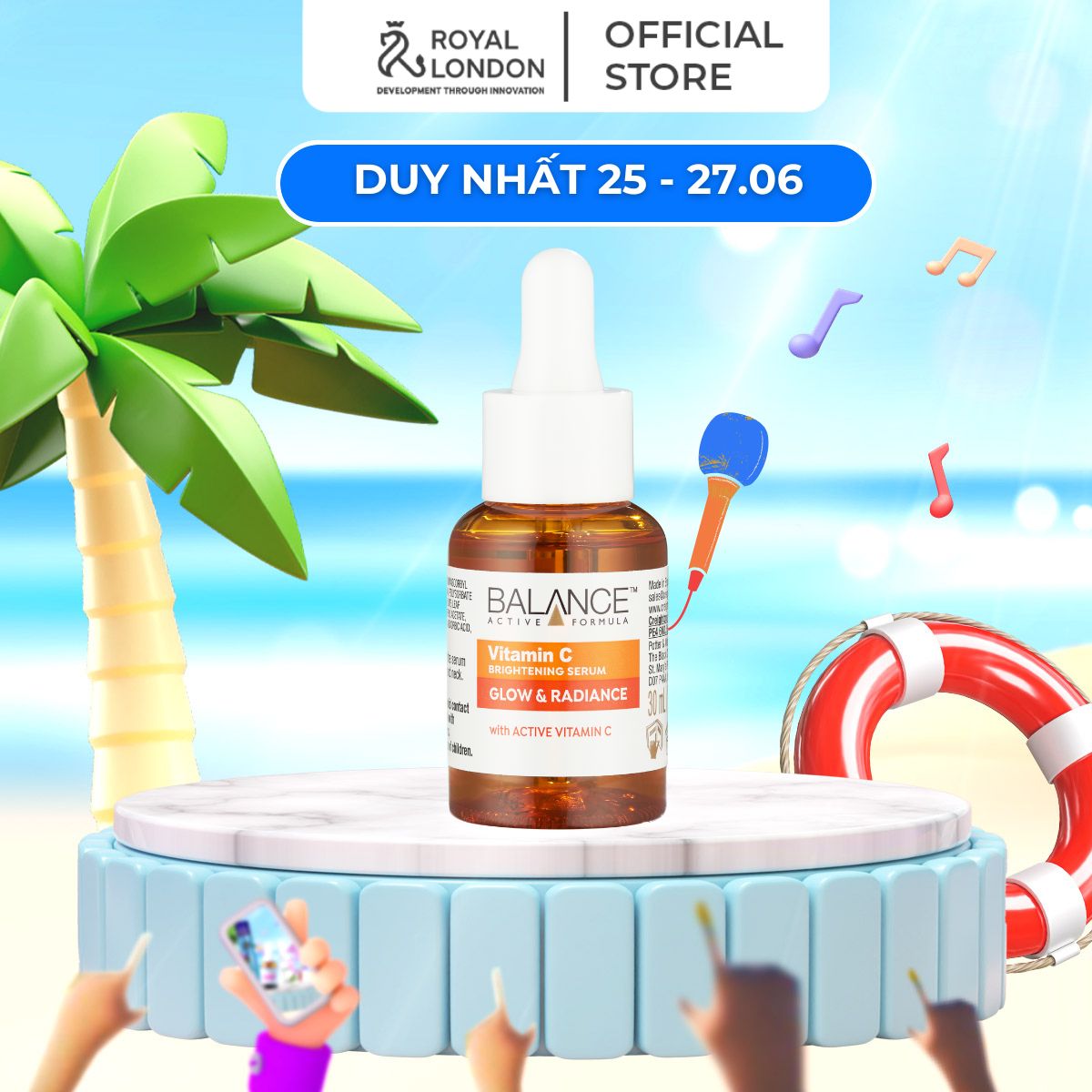 Serum Trắng Da Mờ Thâm Balance Active Formula Vitamin C Brightening 30Ml