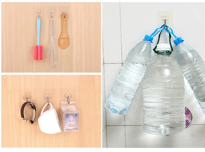 Bộ 2 móc dán tường trong suốt chịu lực, móc dán tường siêu bền