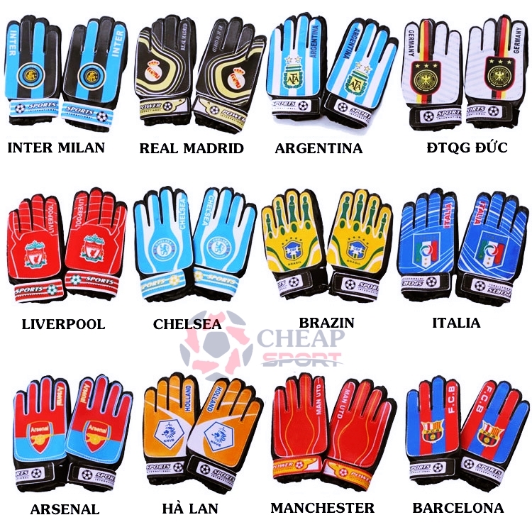 Găng Tay Thủ Môn Câu Lạc Bộ CLB Chelsea Barca Real Madrid Bayer Munich AC Milan Liverpool Bắt Siêu Dính Bóng