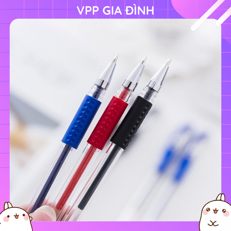 10 cái bút nước gel 0.5 màu mực đen xanh đỏ