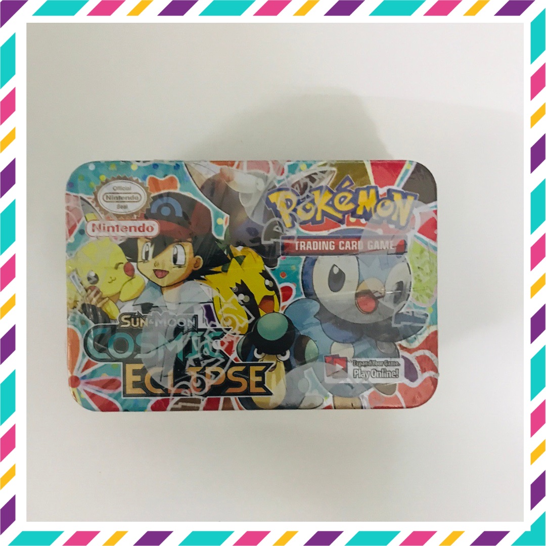 Thẻ pokemon, thẻ bài pokemon hộp sắt 40 -70 lá thẻ Vip