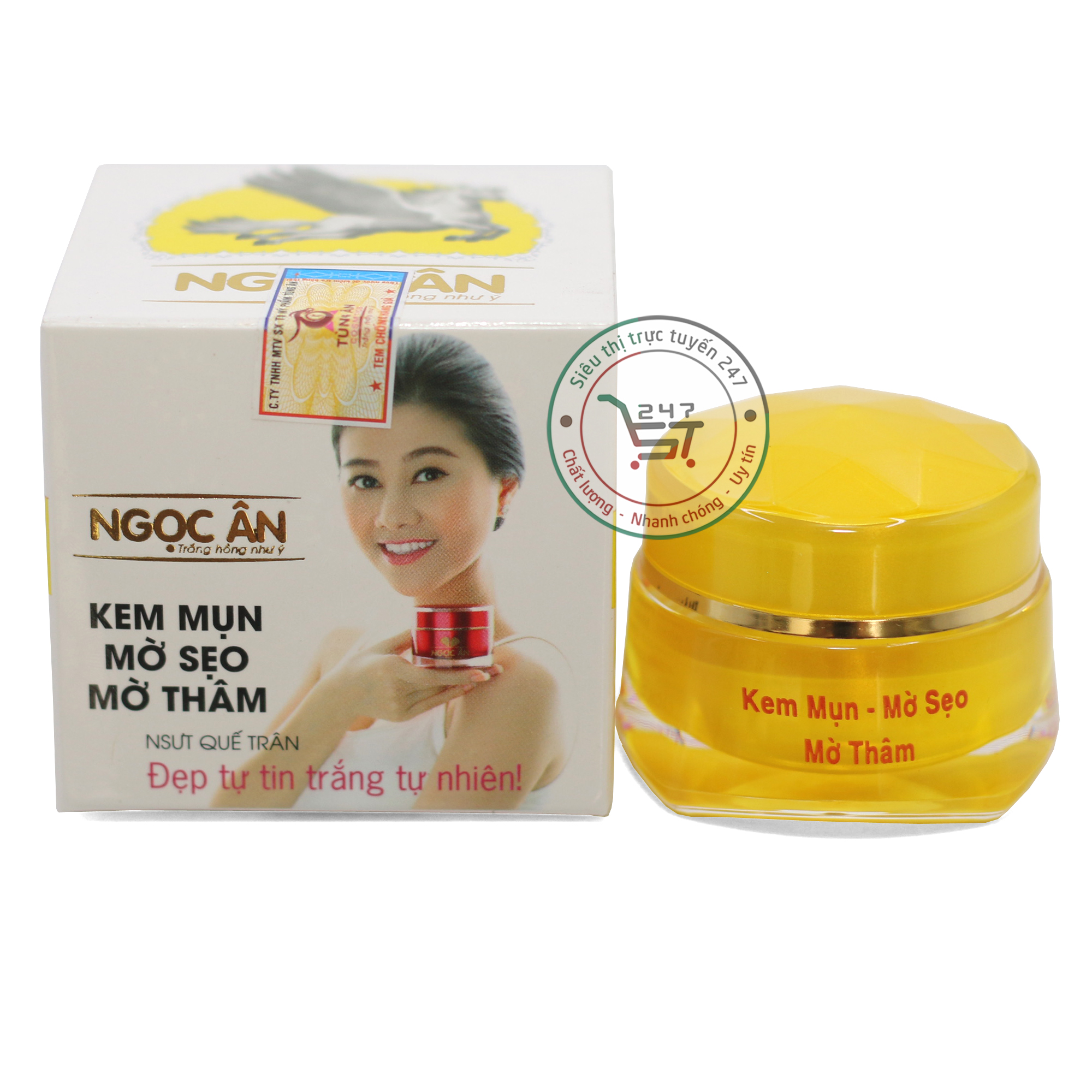 Kem Mụn Mờ sẹo Mờ thâm ngọc trai collagen Ngọc Ân 12g làm đẹp tại nhà hiệu quả