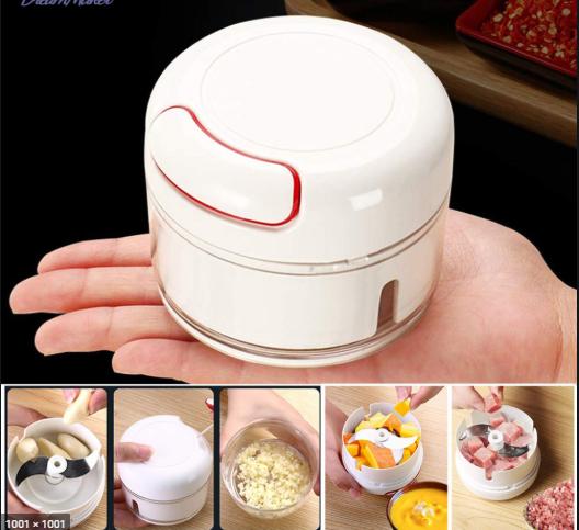 [HCM]Máy Xay Tỏi Thịt Ớt Cầm Tay MiNi Mẫu Kéo Dây Tiện Dụng, Máy Xay Mini - SURI STORE (TPHCM)