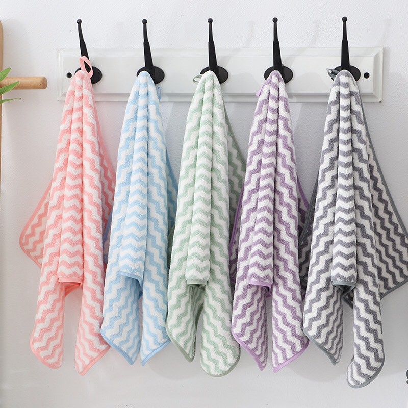 Khăn mặt lông cừu xuất Hàn vân kẻ sọc 30x50cm, Khăn Mặt Hàn Quốc Siêu Mềm, siêu thấm - Bắc Lãm Shop