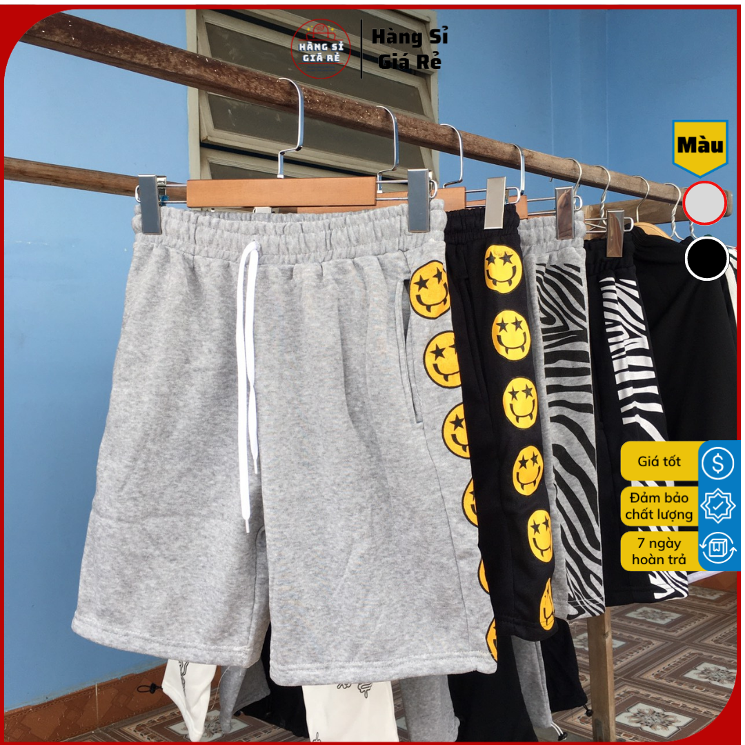 ❤️ XẢ KHO ❤️ Quần short nỉ 3 sọc - ngựa vằn - mặt cười phối màu form rộng unisex Quần đùi nam phối họa tiết co giãn thoáng mát hợp dáng dễ dàng phối đồ