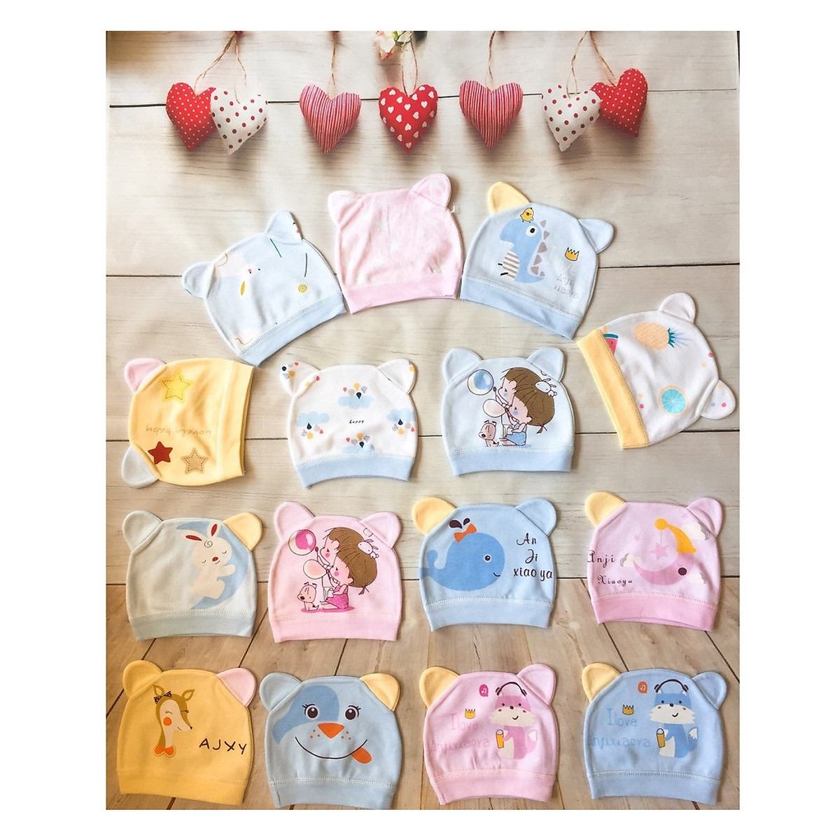 Mũ vải sơ sinh 100% cotton cho bé sơ sinh