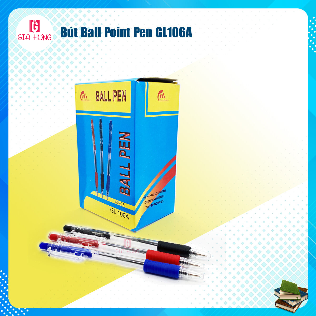 Bút Bi Ball Point Pen Gl-106a Thương Hiệu Guanlun Viết Đều Trơn Tru Lâu Hết Mực Dành Cho Học Sinh, Sinh Viên, Văn Phòng