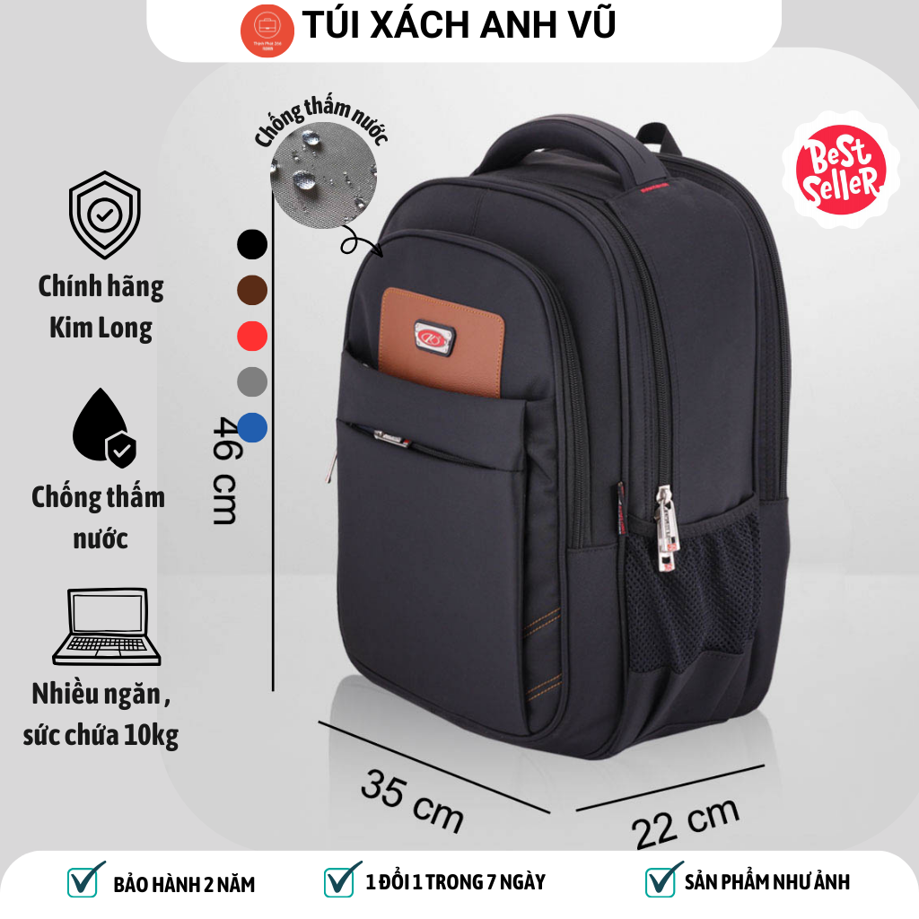 Balo laptop -balo công sở- hãng kim long kl032 -chống thấm nước-bh 24 tháng