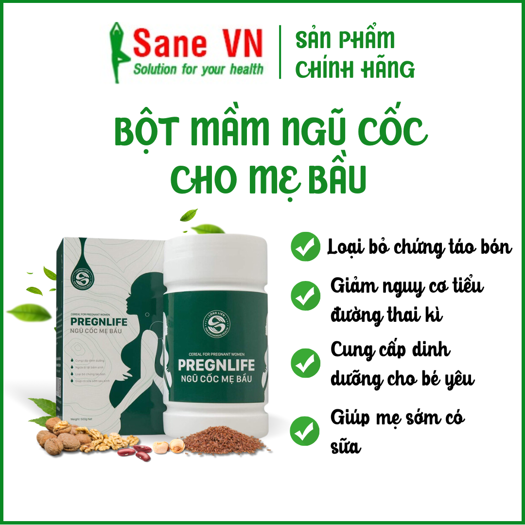 Ngũ cốc mẹ bầu hộp 500gr SANEVN ngũ cốc dinh dưỡng mẹ bầu giúp giảm nghén hết nôn đầy đủ dưỡng chất mẹ thon con khoẻ