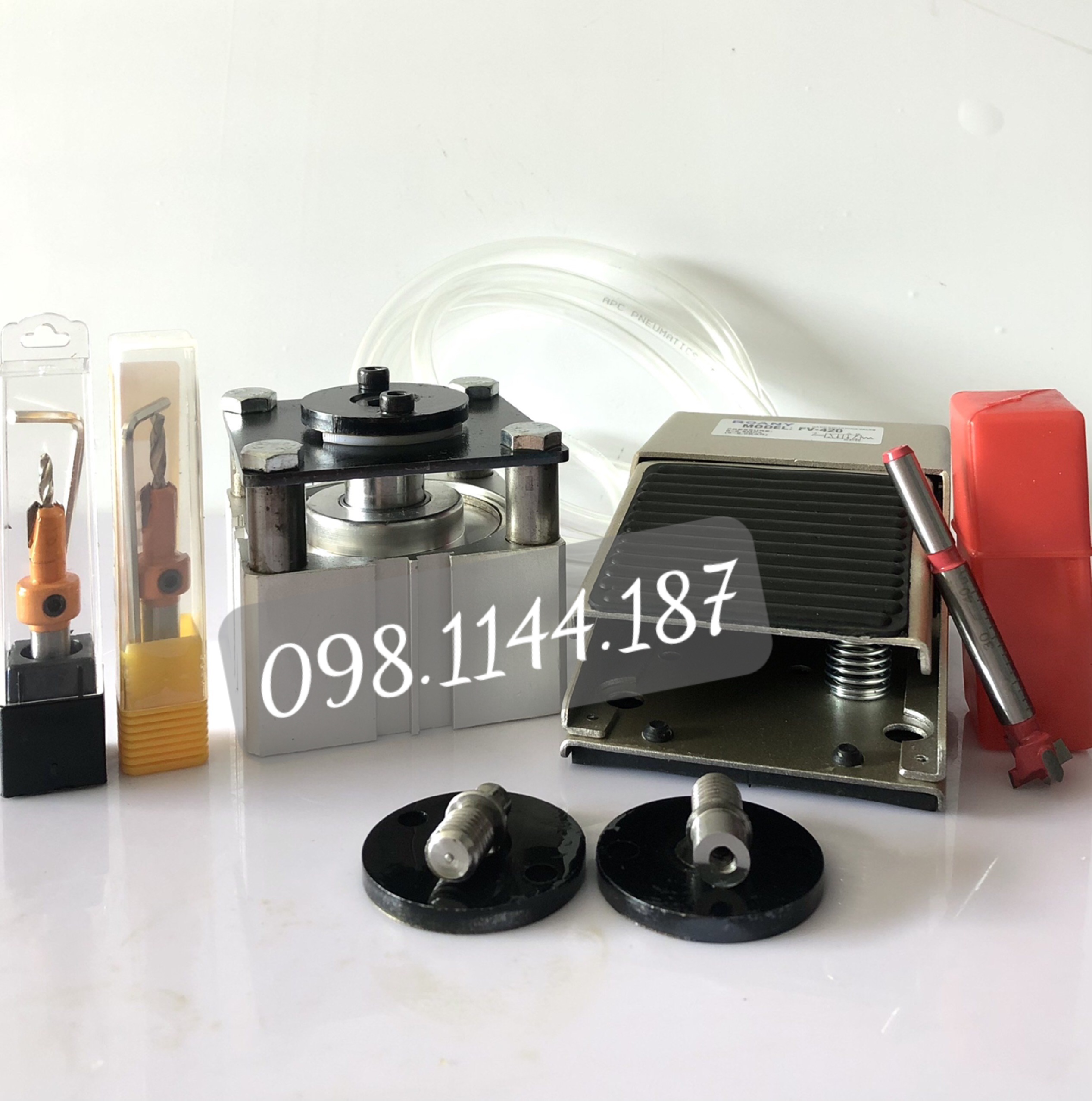 Bộ Máy dập nẹp che lỗ vít, che lỗ cam TẶNG mũi khoan mồi 8mm,10mm,15mm
