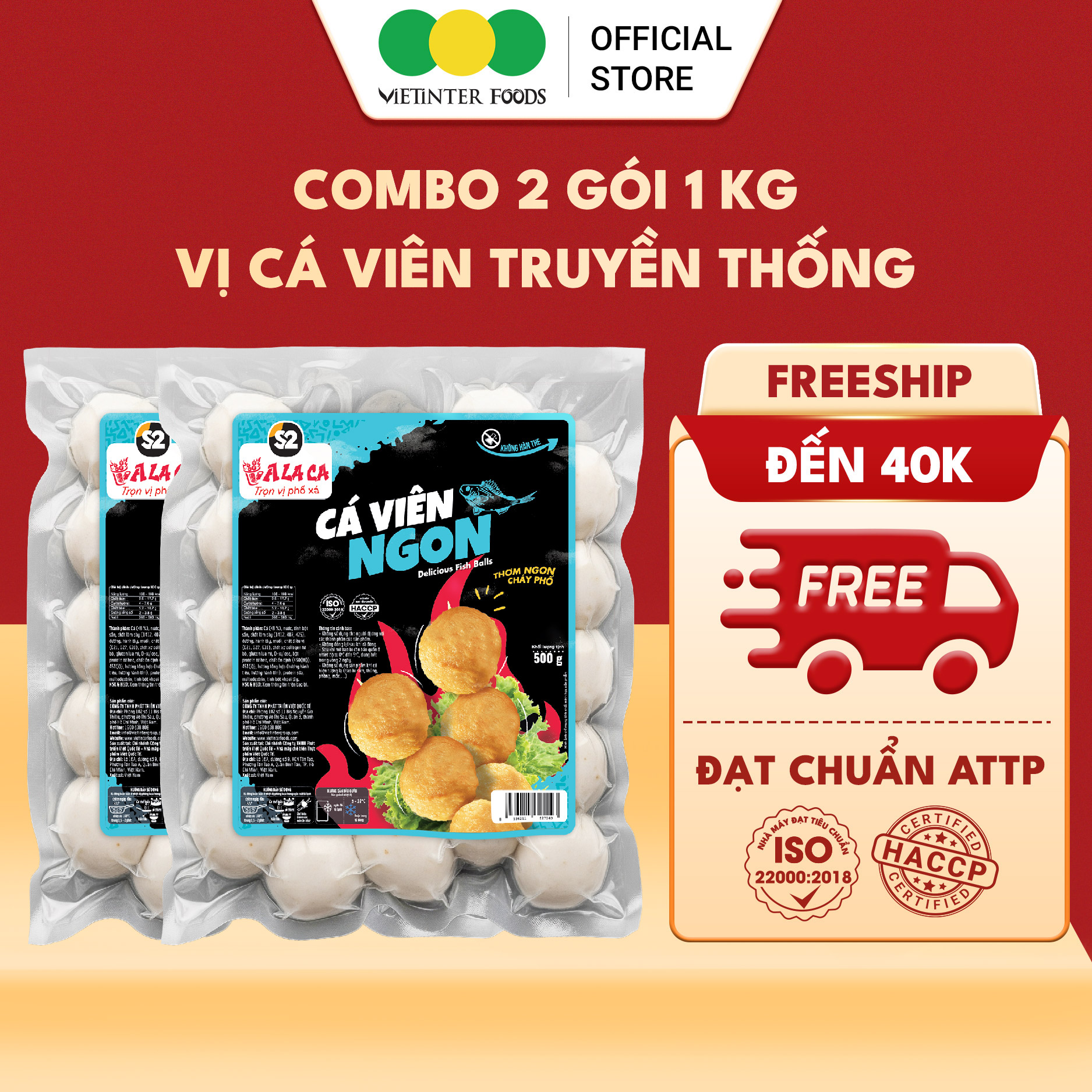Combo 2 Gói 1Kg Bột Viên Thập Cẩm, Viên Ăn Vặt Giá Rẻ, Vị Tôm, Cá, Bò, Rau Củ (500g/gói)