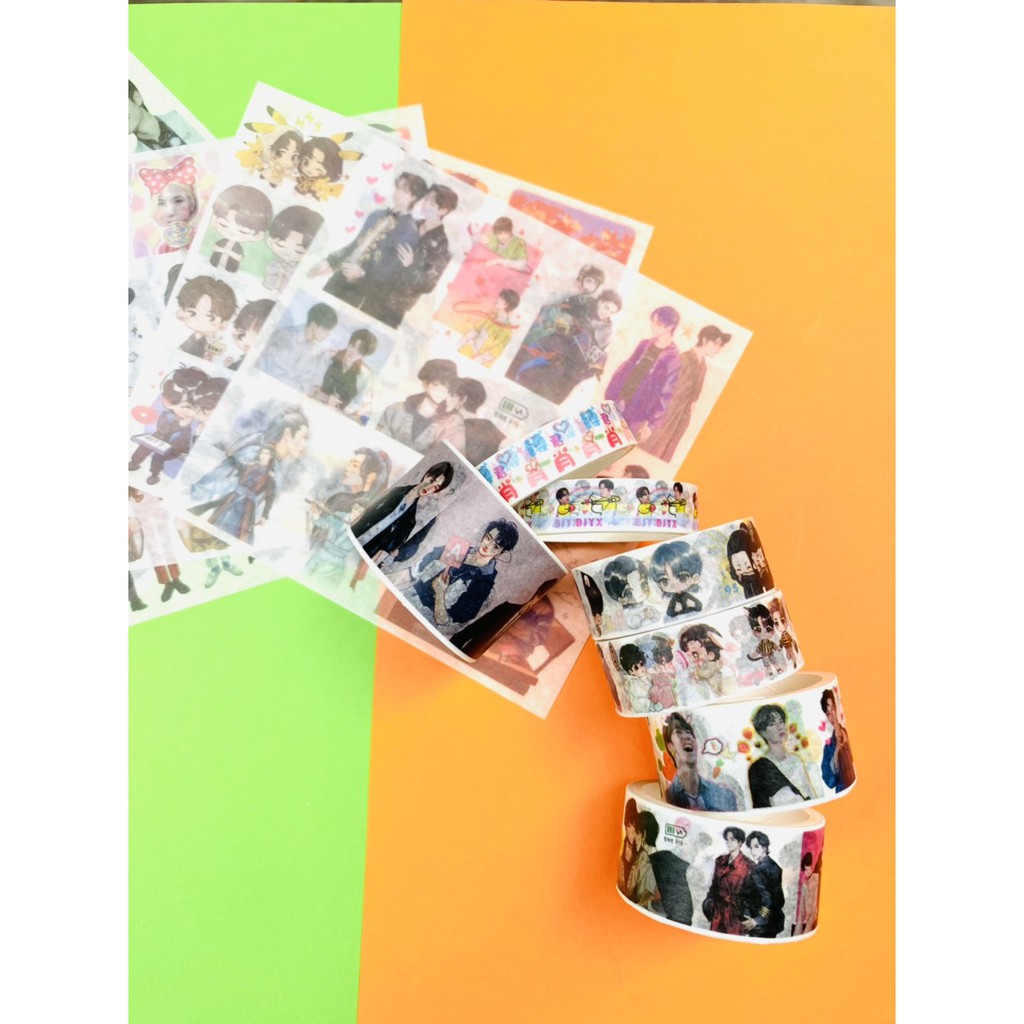 Băng dính Ảnh dán BÁC QUÂN TIÊU Tiêu Chiến Vương Bác idol thần tượng sticker watashi tap trang trí xinh xắn