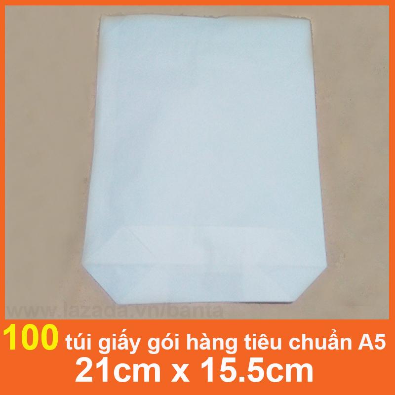 100 túi giấy gói hàng A5 kích thước 21cm x 15.5cm