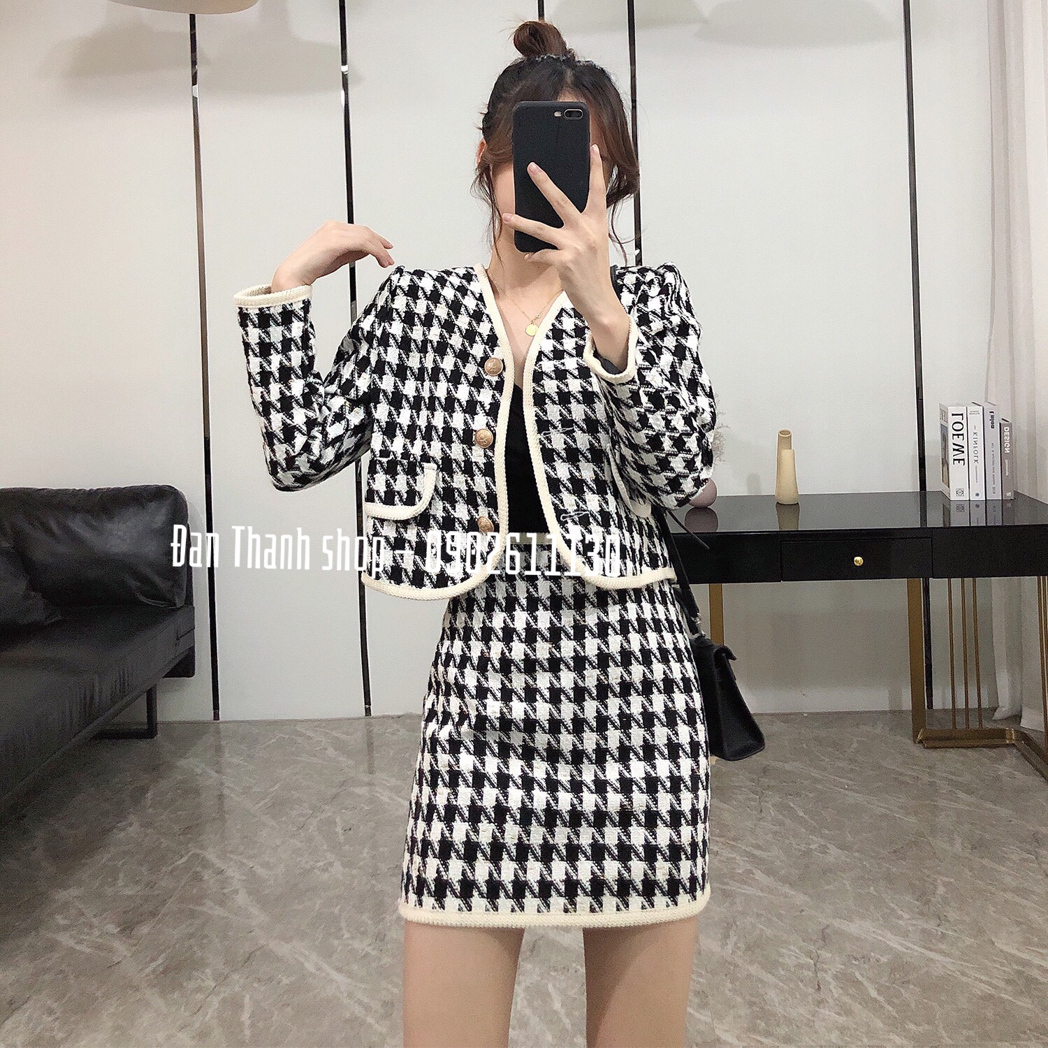 Combo siêu phẩm set 3 món vest - váy chất dạ quảng châu loại 1