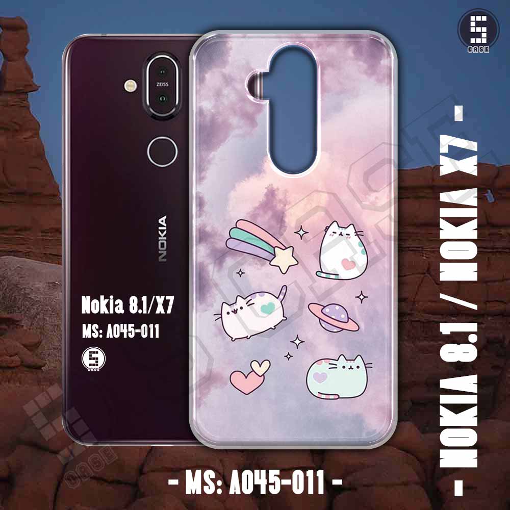 Ốp cho nokia 8.1 / nokia x7 hình cute cat a045-011