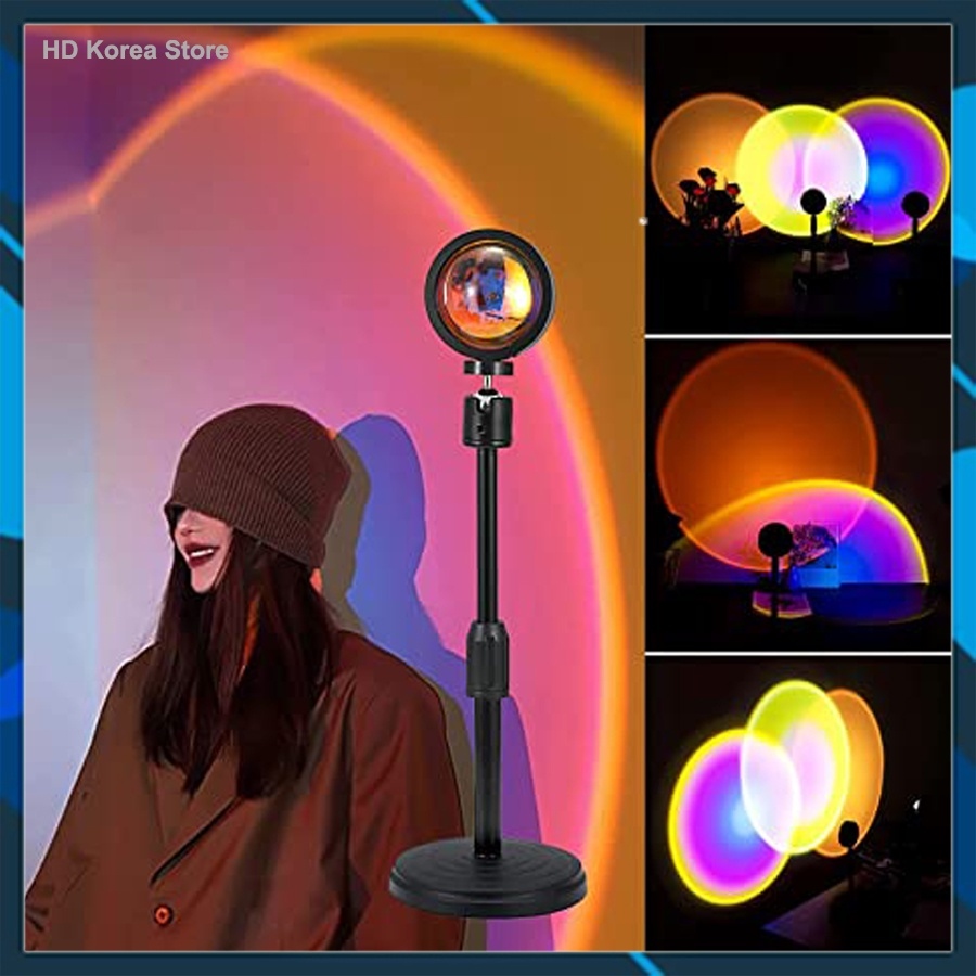 Đèn Hoàng Hôn TIKTOK 4 Màu Mix 16 Màu ⚡⚡ Led Cầu Vồng Decor Sống Ảo Sunset Lamp Trang Trí Chụp Ảnh
