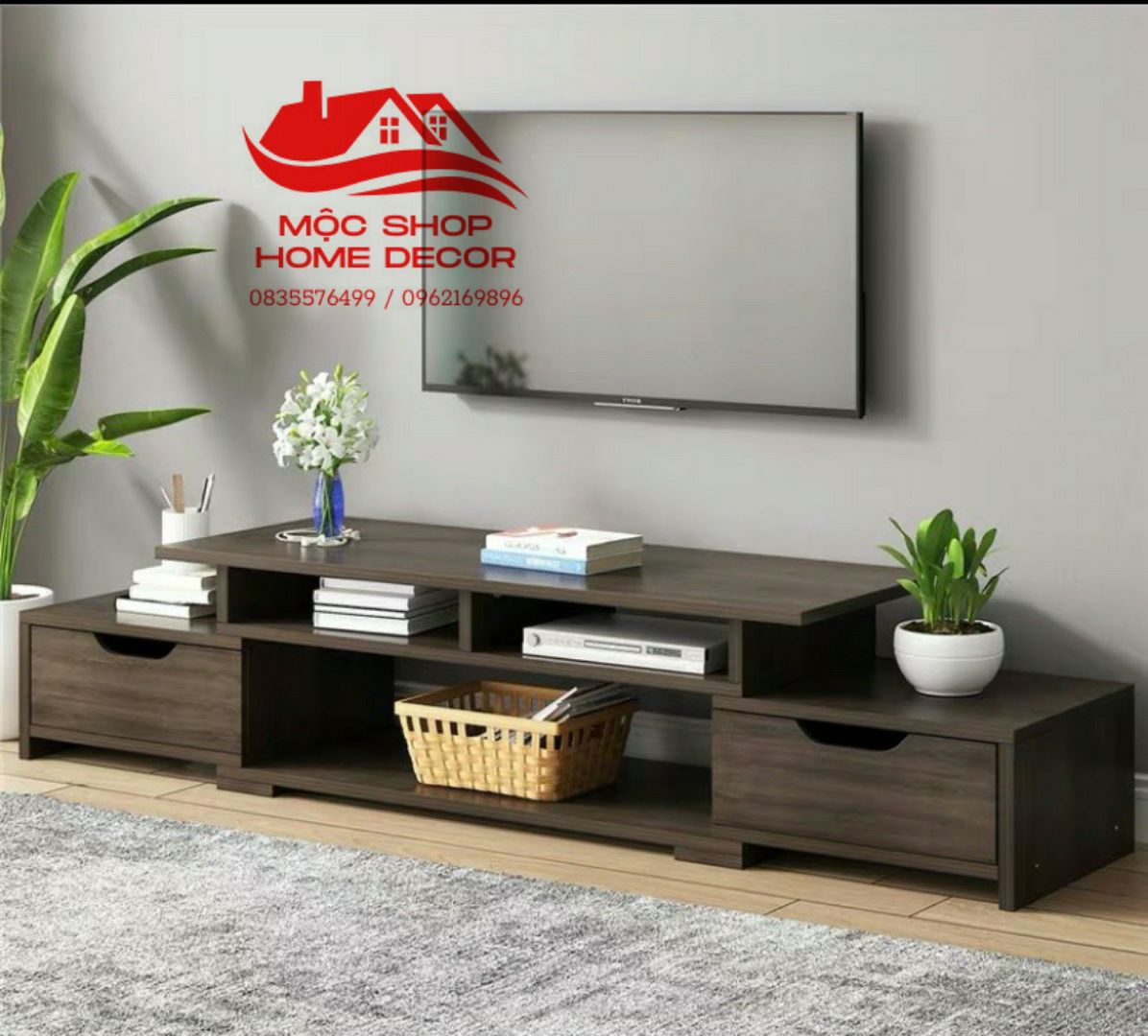 Tủ tivi, tủ kệ tivi phòng khách 1769 31cm gỗ MDF chống thấm
