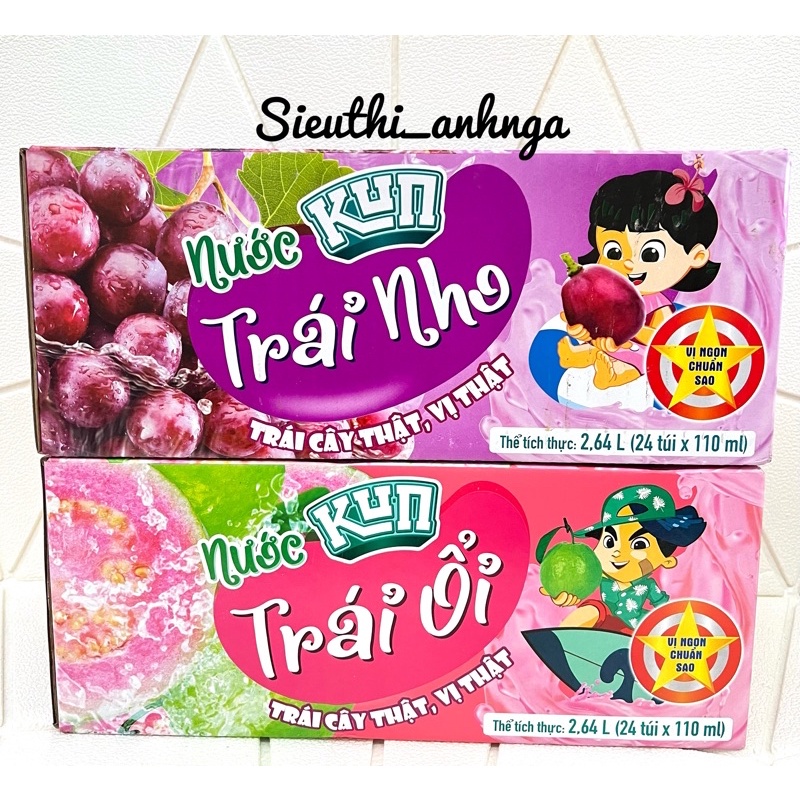 Thùng nước trái cây kun trái nho/trái ổi