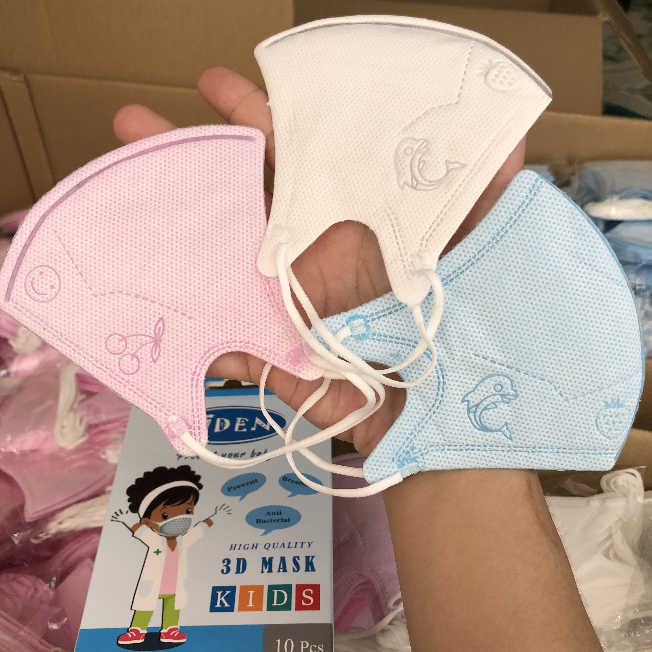 10 khẩu trang bé 3d biden kháng khuẩn chất lượng cho bé