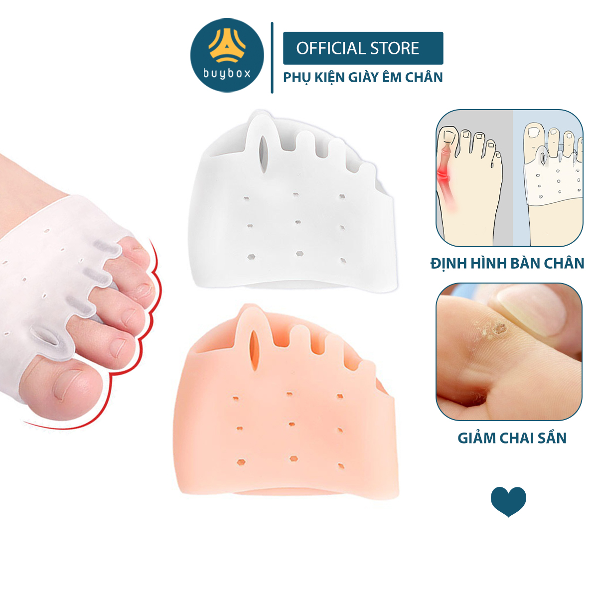 Vớ silicone tổ ong thoáng khí giúp tách các ngón chân khi mang giày bít