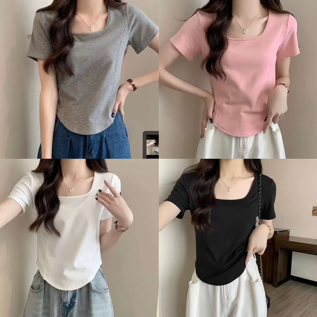 Áo thun nữ bigsize 50-95kg, áo thun nư kiểu cổ tròn dễ phối màu