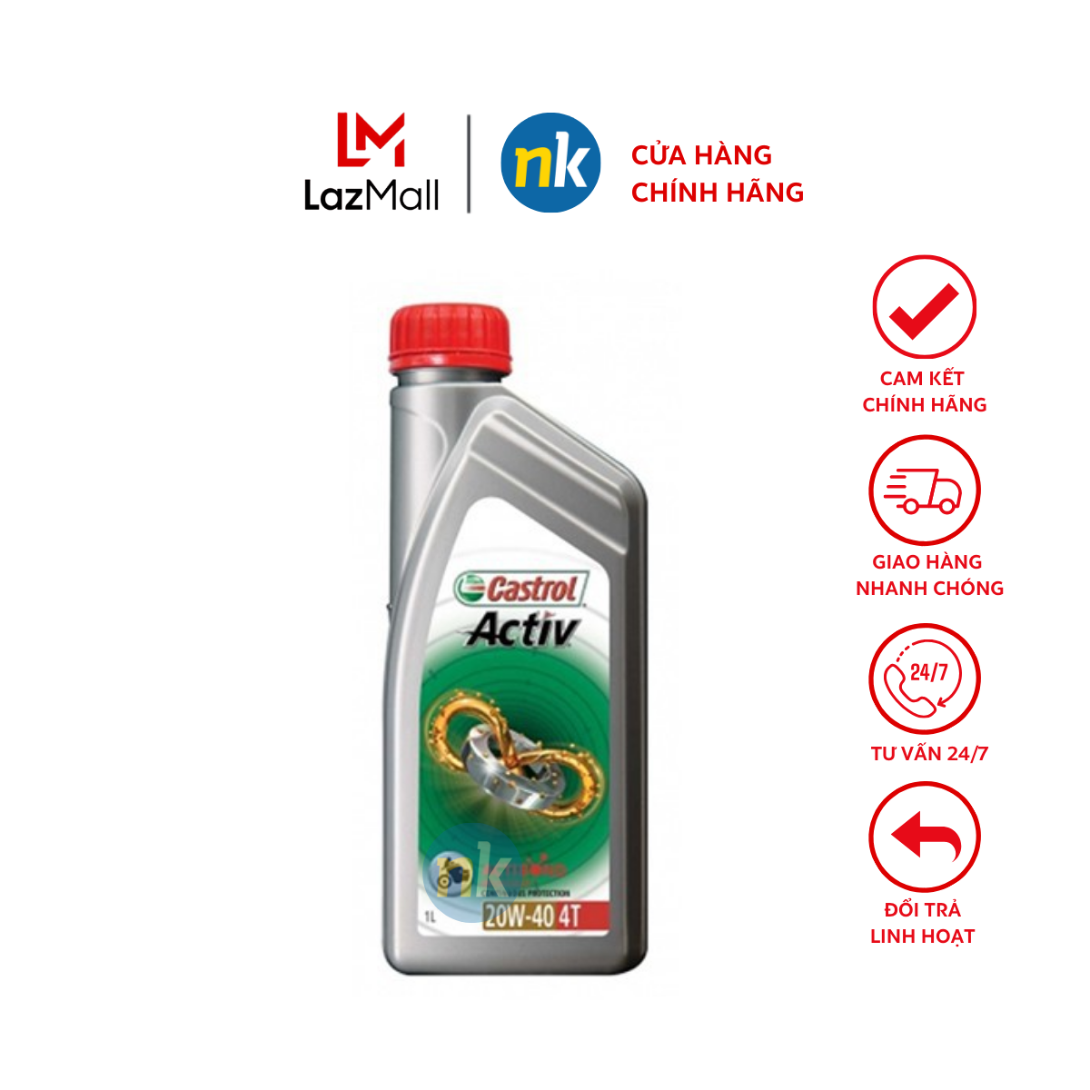 Nhớt xe số Castrol Activ 4T 20W40 800ml