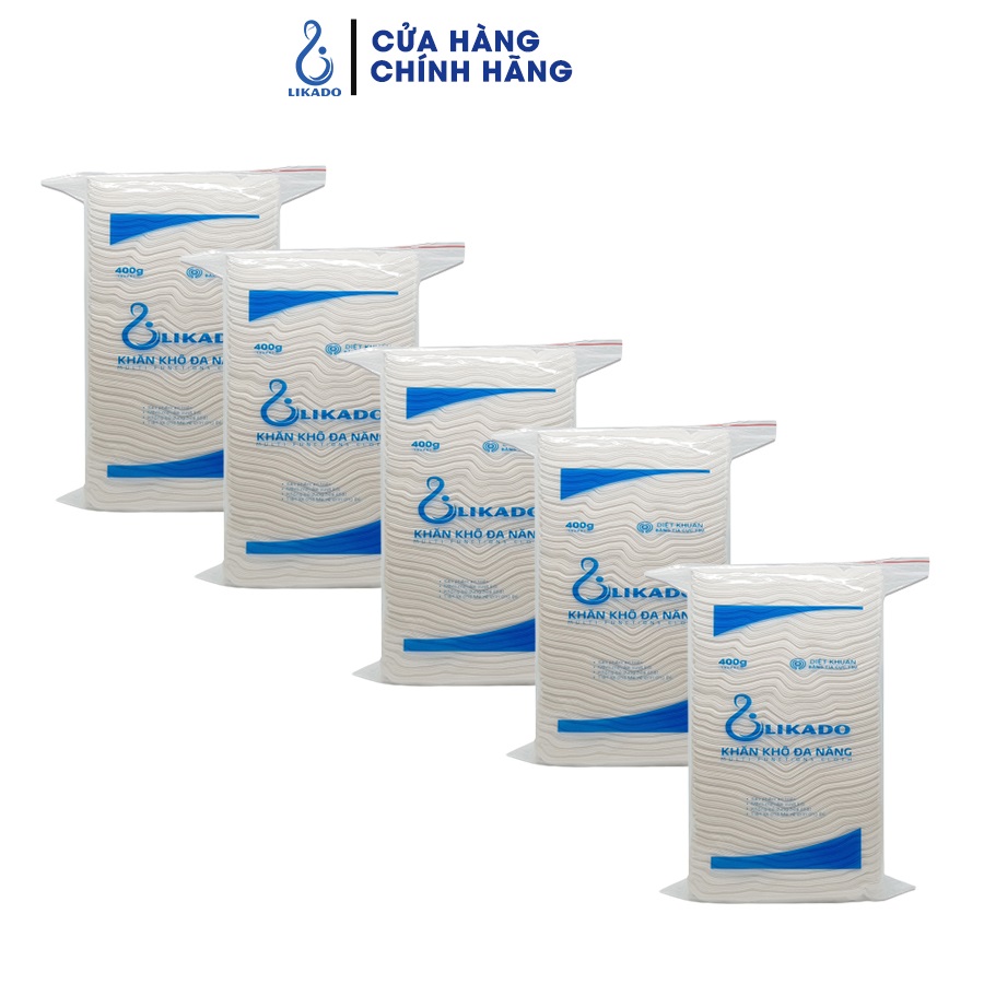 Bộ 5 bịch khăn vải đa năng likado 400g