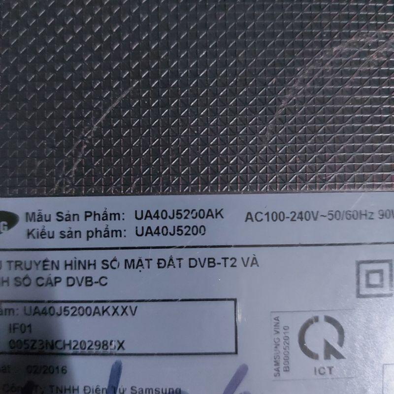 Bo mạch tivi samsung 40j5200 ua40j5200ak, bo nguồn, bo xử lý