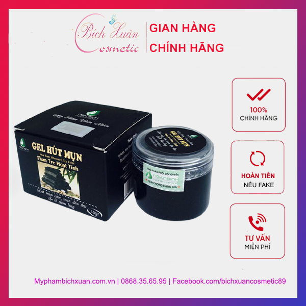 Gel Hút Mụn Đầu Cám Và Mụn Đầu Đen Chiết Xuất Than Tre Hoạt Tính Ngân Bình 50g