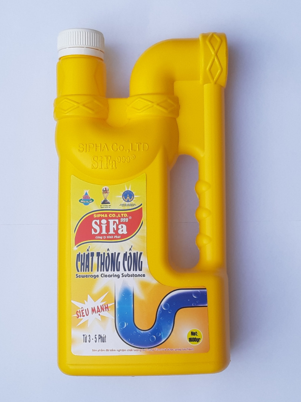 Chất thông tắc cống chống hôi Siêu mạnh 5 phút 1600g Sifa Thái giải quyết tắc nghẽn đường ống do tóc & rác thải, phân hủy thức ăn mảng bám lâu nắm gây nghẹt cầu cống, thông bồn cầu lavabo toilet, phân hủy tóc rá