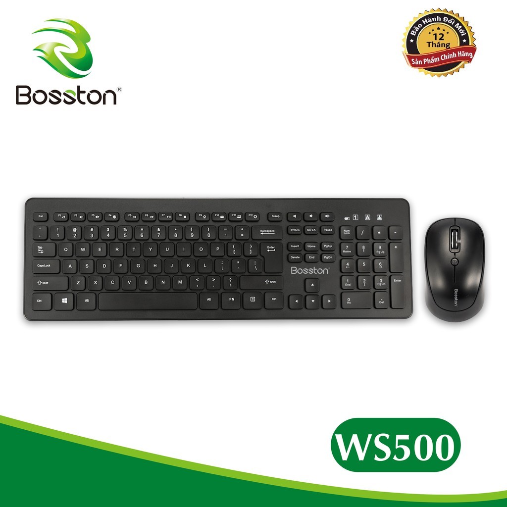 Combo chuột và bàn phím ko dây boston ws500